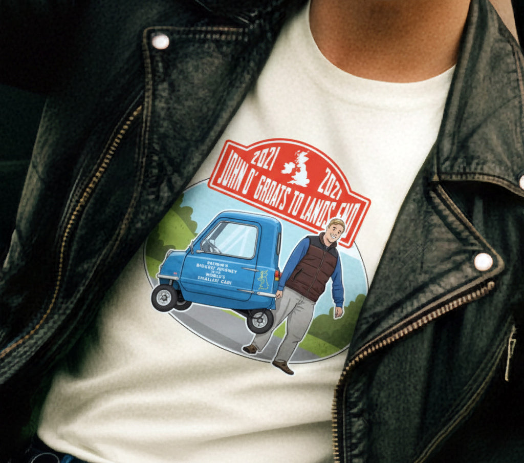 Britain's Biggest Journey in the World’s Smallest Car Unisex Tshirt